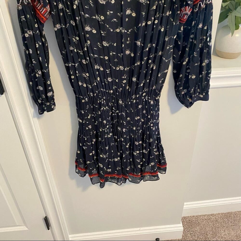 Ulla Johnson Black Red Silk Embroidered Mini Dress 2 - Picture 7 of 15